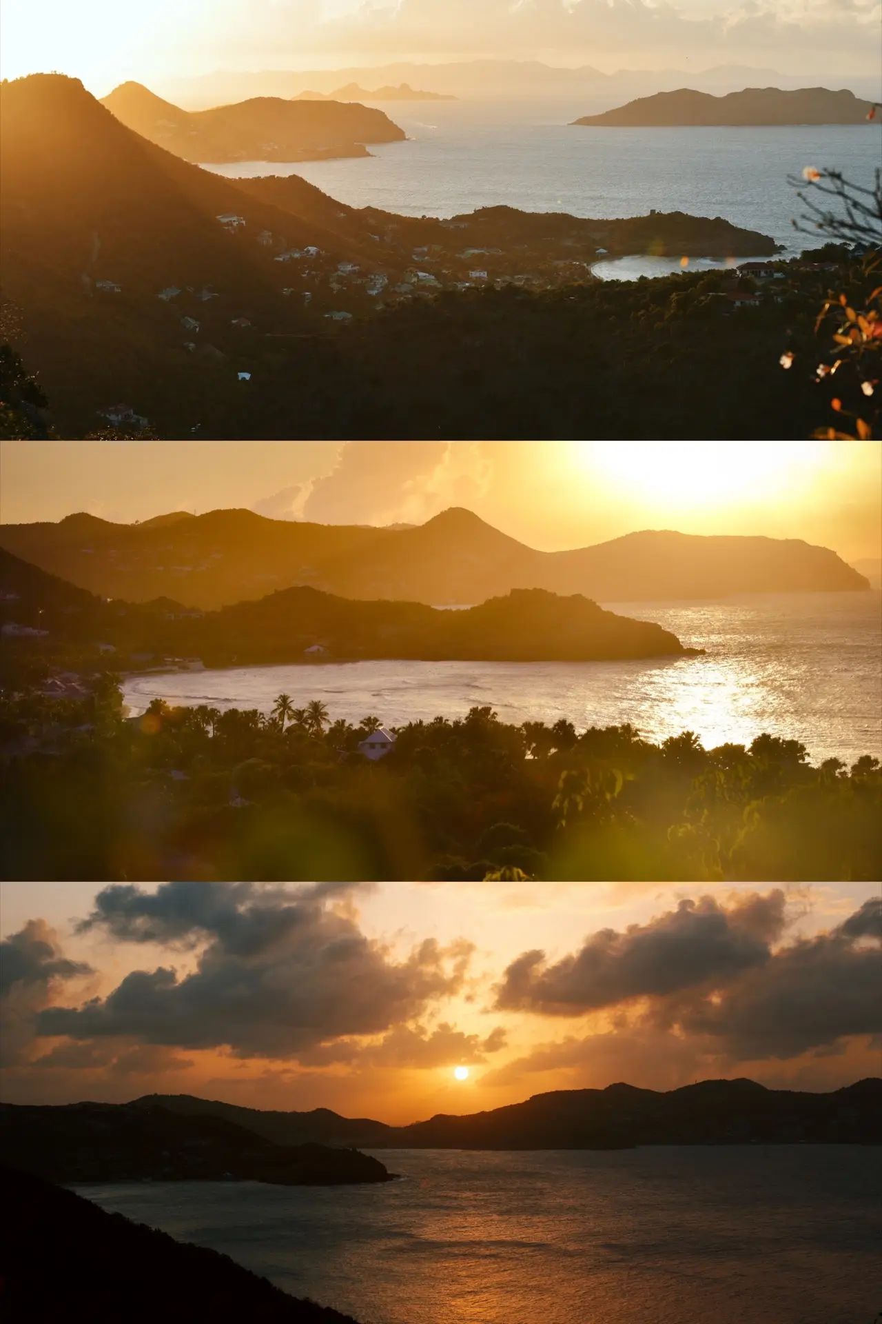 Golden sunset over Gustavia harbor in Saint-Barth
